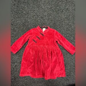 GAP Oriental Vibrant Red Vintage Velvet Dress
